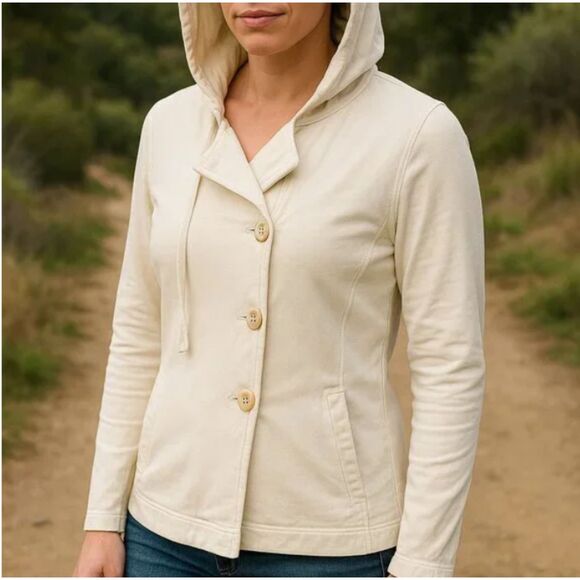 Lucky Brand Off-White Cotton Button Cardigan Jacket - Picture 1 of 10